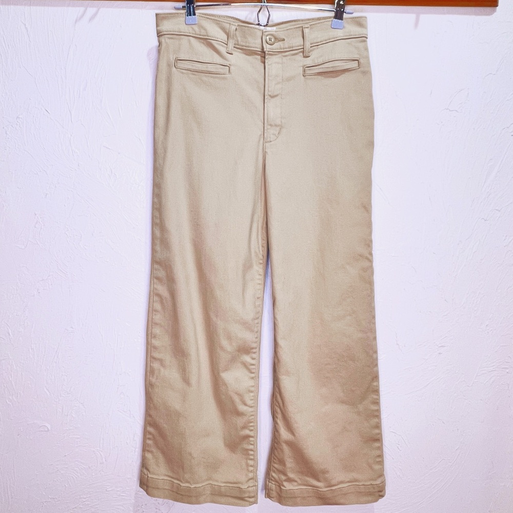 Levi's Ribcage Wide Leg Jeans Khaki Tan Women's 30 Cropped Ankle - Picture 2 of 10